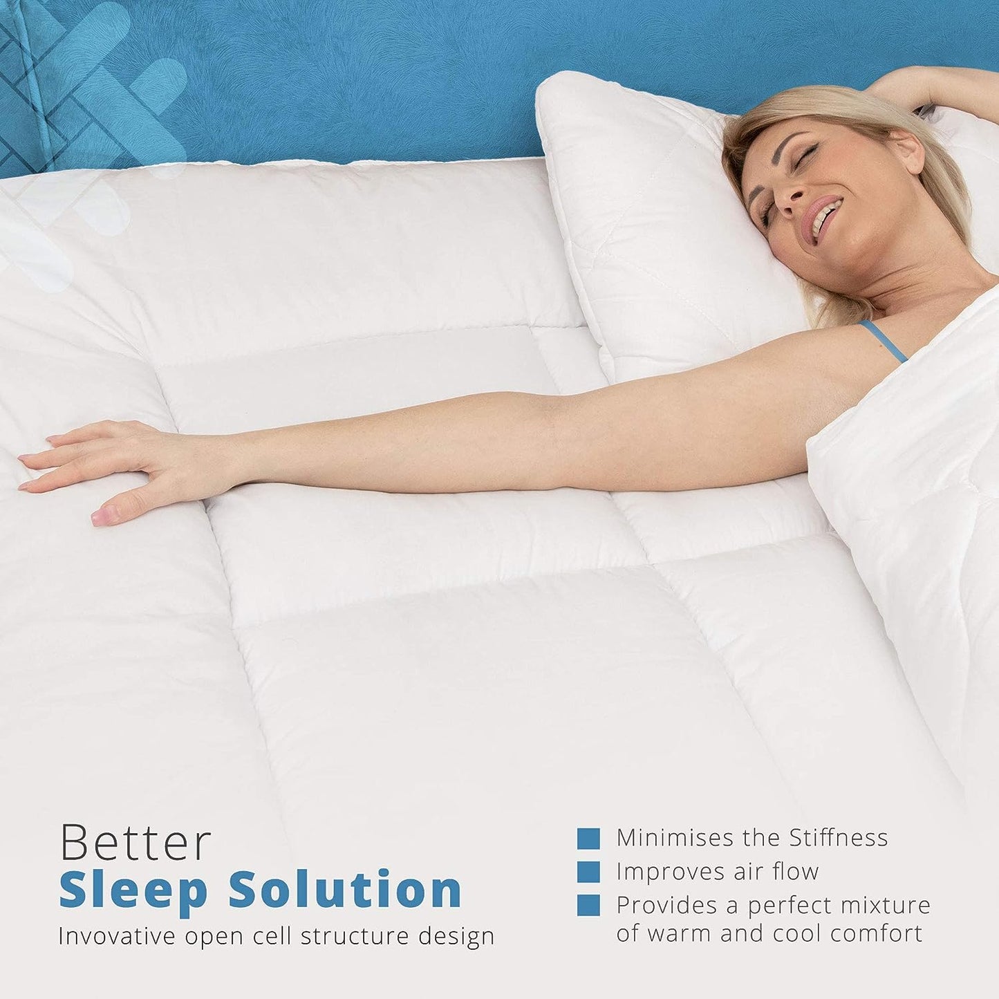 Mattress Topper Extra Deep Filling 10cm Thick Quilted Fluffy Single Double King SuperKing Size - seventhstitch