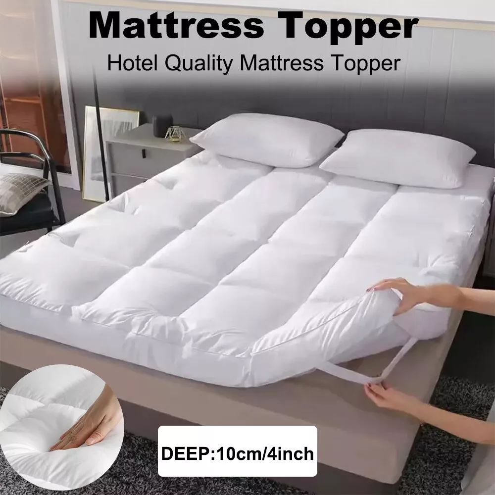 Hotel Quality Mattress Topper Extra Deep Sleep Filling 4 inches /10cm Ultra Thick Bounce Back Soft Topper