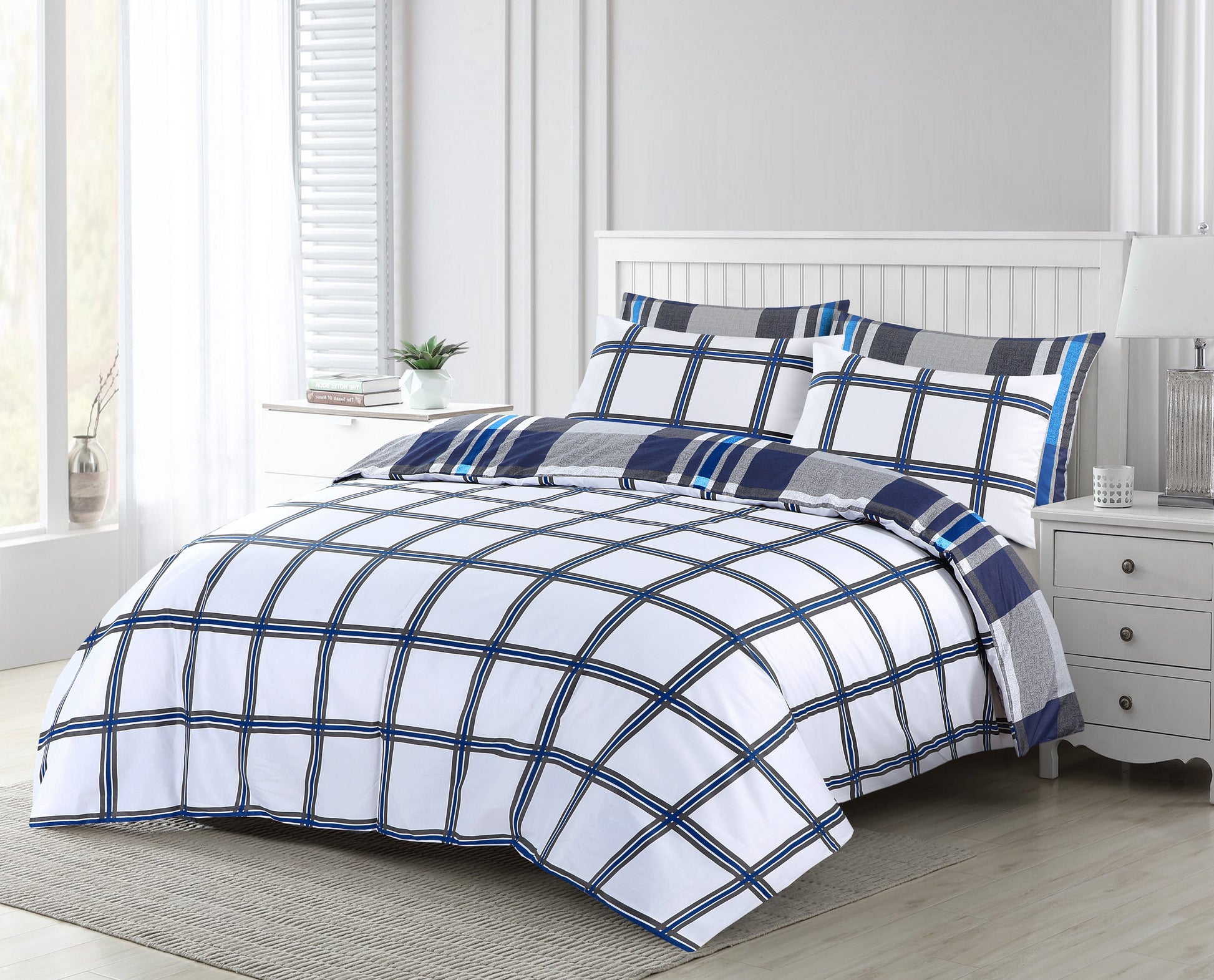 Luxury Bedding Sets 100% Egyptian Cotton Reversible Double King Super King Duvet Covers Set - seventhstitch