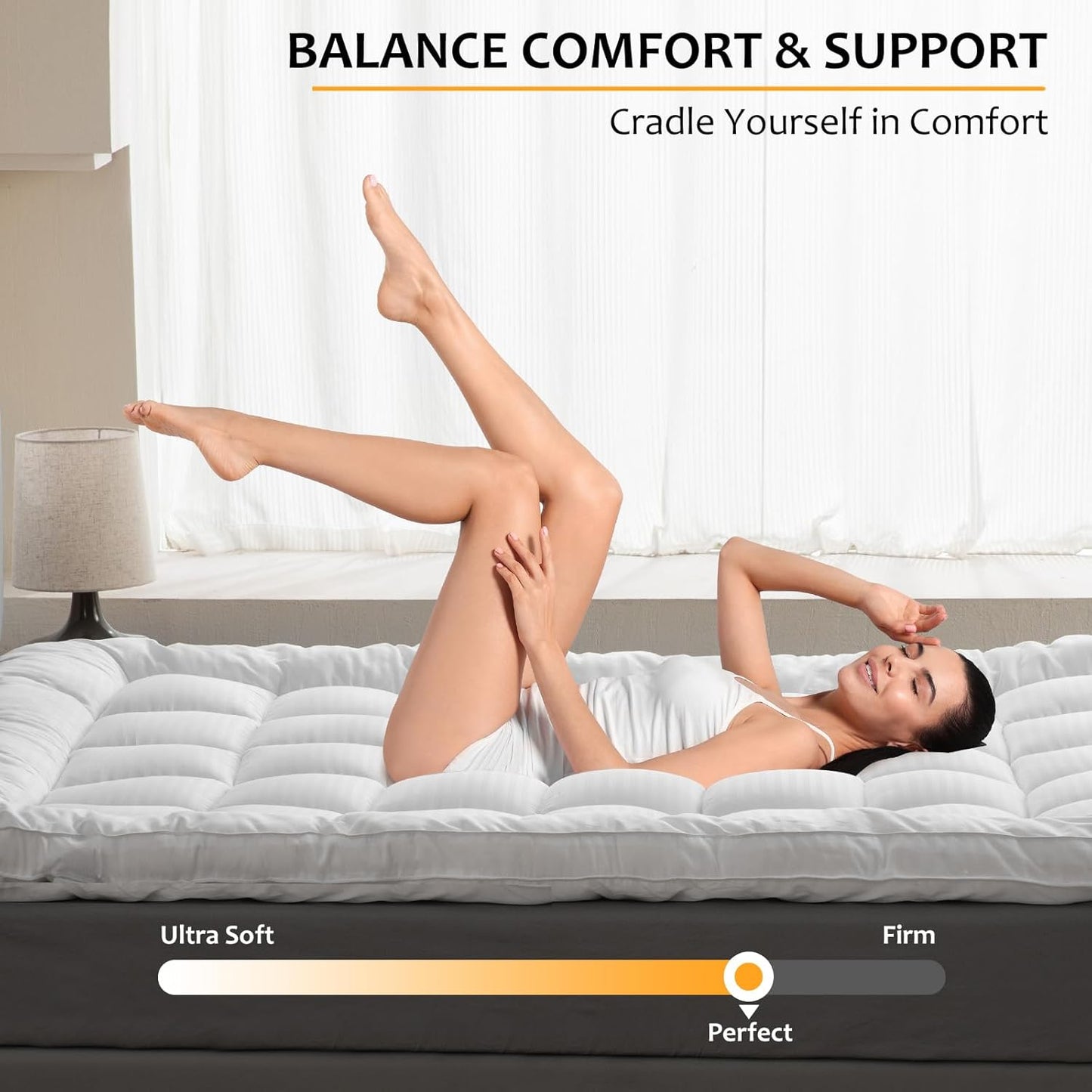 Hotel Quality Mattress Topper Extra Deep Sleep Filling 4 inches /10cm Ultra Thick Bounce Back Soft Topper