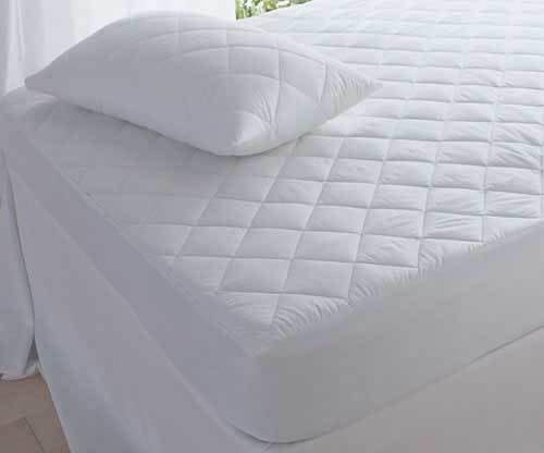Luxury Quilted Mattress Protector 100% Cotton Fitted Bed Cover All UK Sizes 30cm and 40cm Extra Deep - seventhstitch