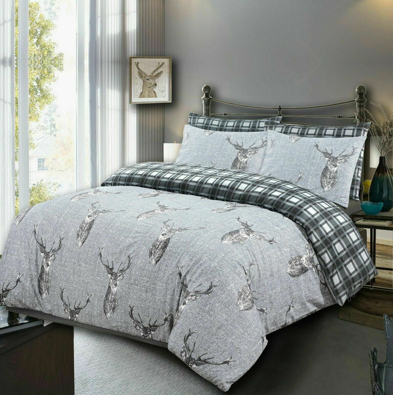 Duvet Cover 200TC 100% Cotton Bedding Set Double King Super King Size - seventhstitch