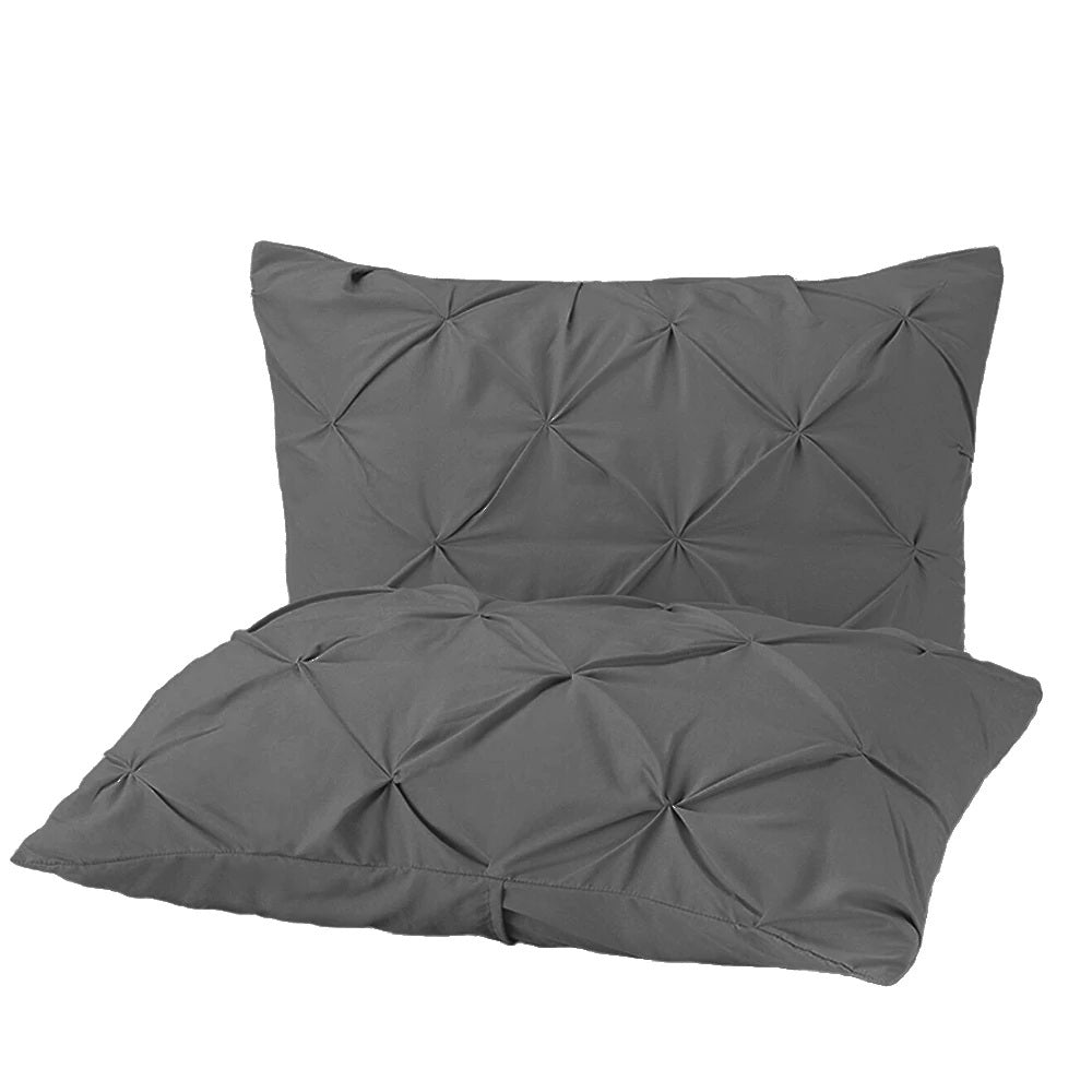 Pintuck Duvet Set 100% Cotton Quilt Cover Single Double King Super King Size Pintuck Bedding - seventhstitch
